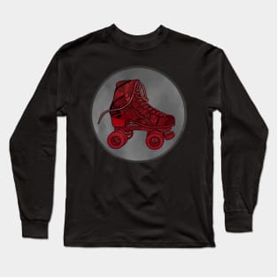 Red Skate Zentangle Long Sleeve T-Shirt